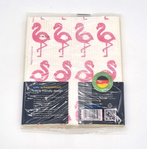 Designer-Schwammtuch (1x Pack mit 5 Stk.) -Flamingo-ABVERKAUF!